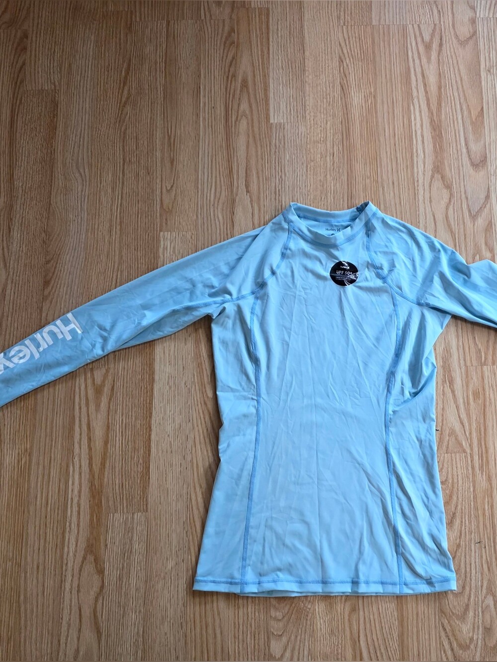 Hurley Light Blue Long Sleeve Swim Rash Guard